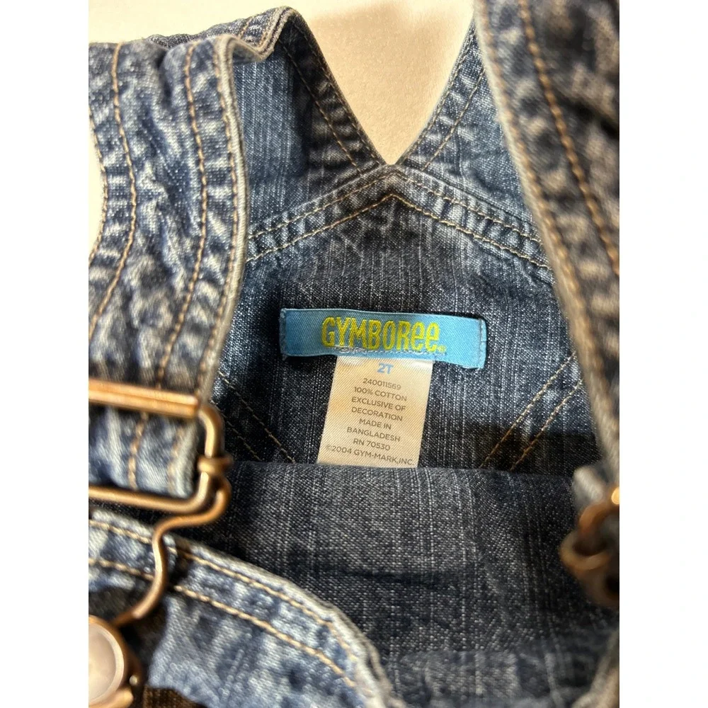 Gymboree Overalls Toddler Boys 2T Blue Denim Excellent Cargo Pockets Snaps